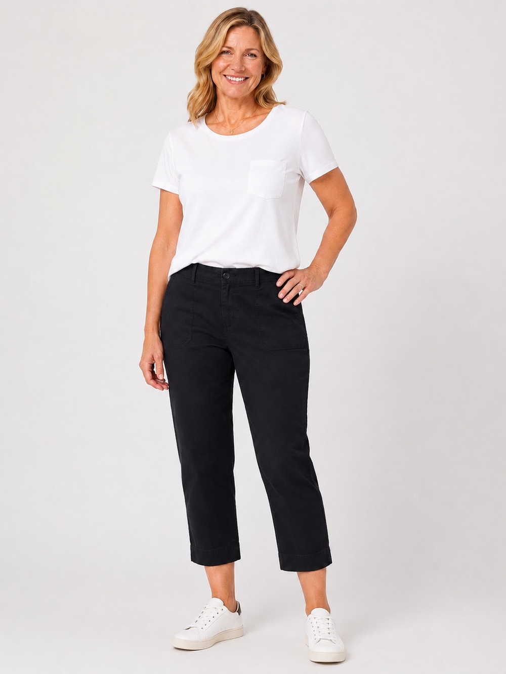Chicos utility pants cropped black size 12 Chicos 2